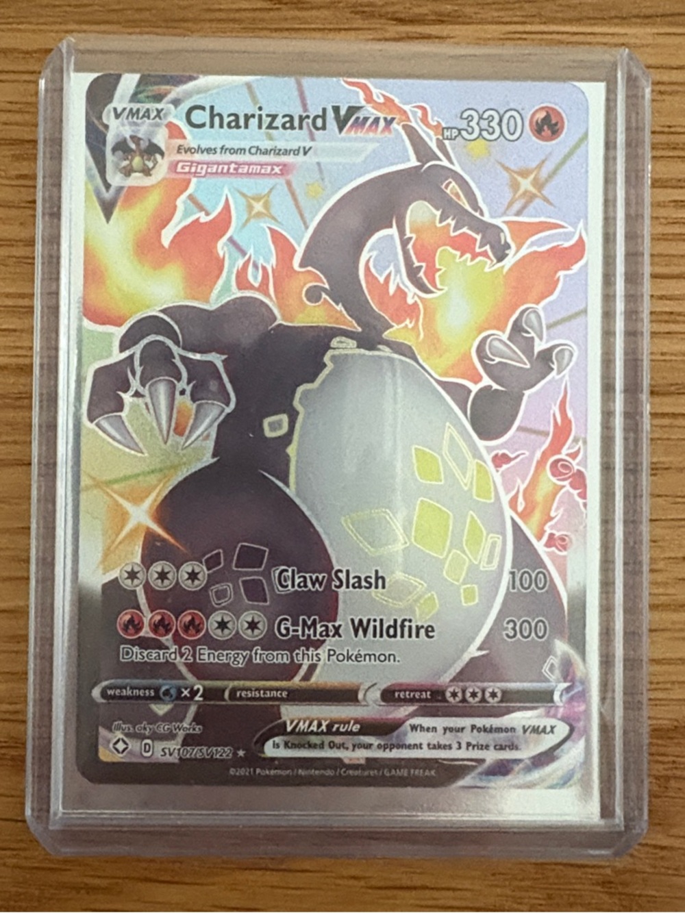 Pokemon Charizard VMAX Holo Card - Black, Orange, Yellow, Red